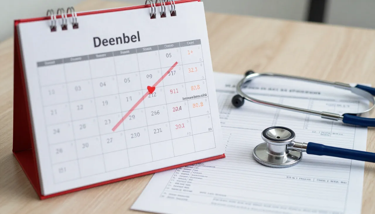 Calendar with several infection episodes marked beside an immune-health blood test report and stethoscope at a Bhubaneswar clinic — Recurrent Infections