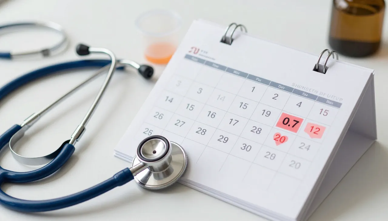 Calendar with several chest infection episodes marked beside a stethoscope and a sputum cup at a Bhubaneswar clinic — Recurrent Respiratory Infections