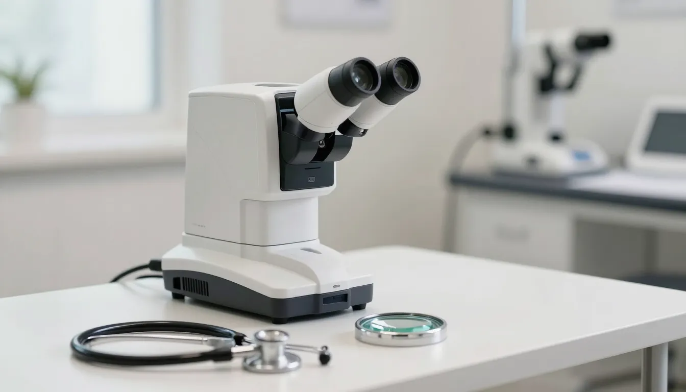 Dermoscope and magnifying lens for skin problem assessment at Glucomind Clinic, Bhubaneswar